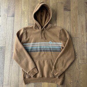 Patagonia Line Logo Ridge Stripe Uprisal Hoody Brown Striped Fleece Hoodie Sz S